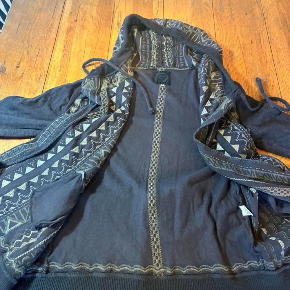 JOHNNY WAS Biya Women's Black 100% heavy cotton cardigan - Picture 1 of 6